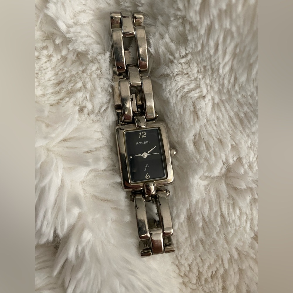 1990”s Fossil Watch - Silver with Black Face